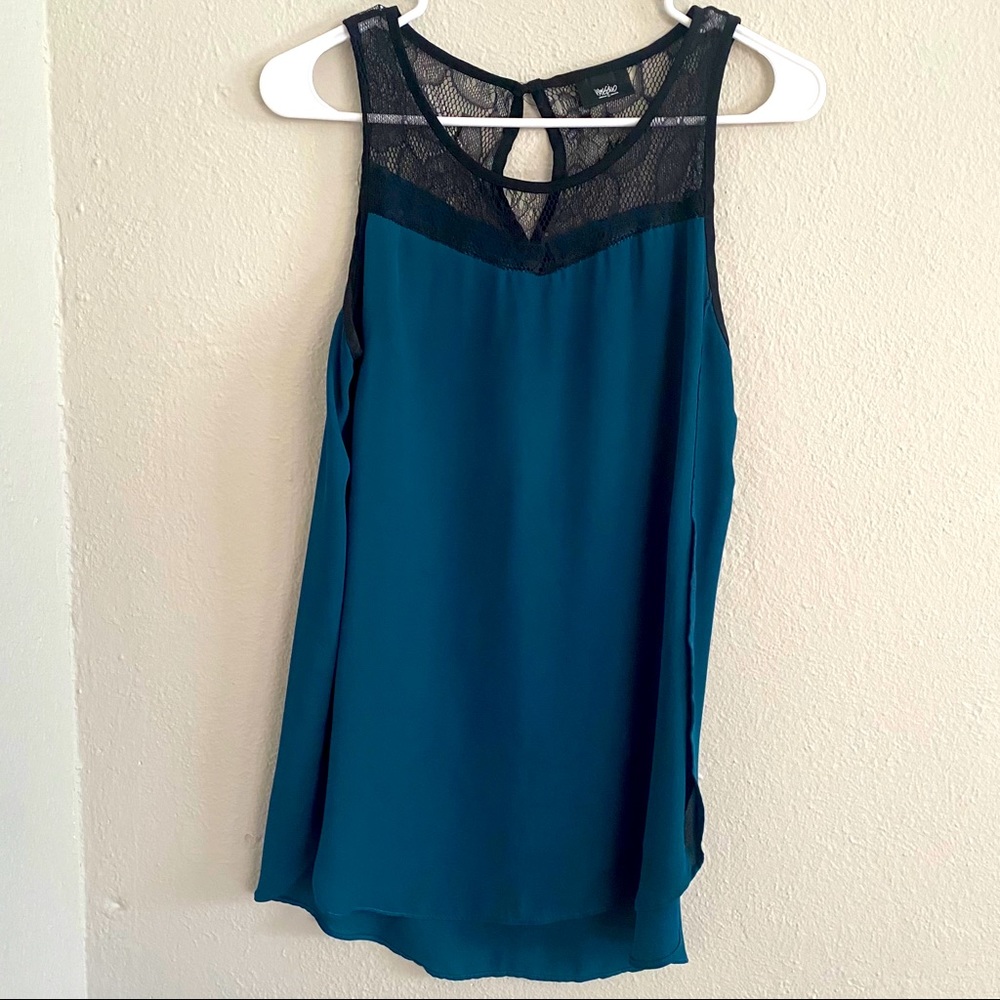 Turquoise Lace Tank